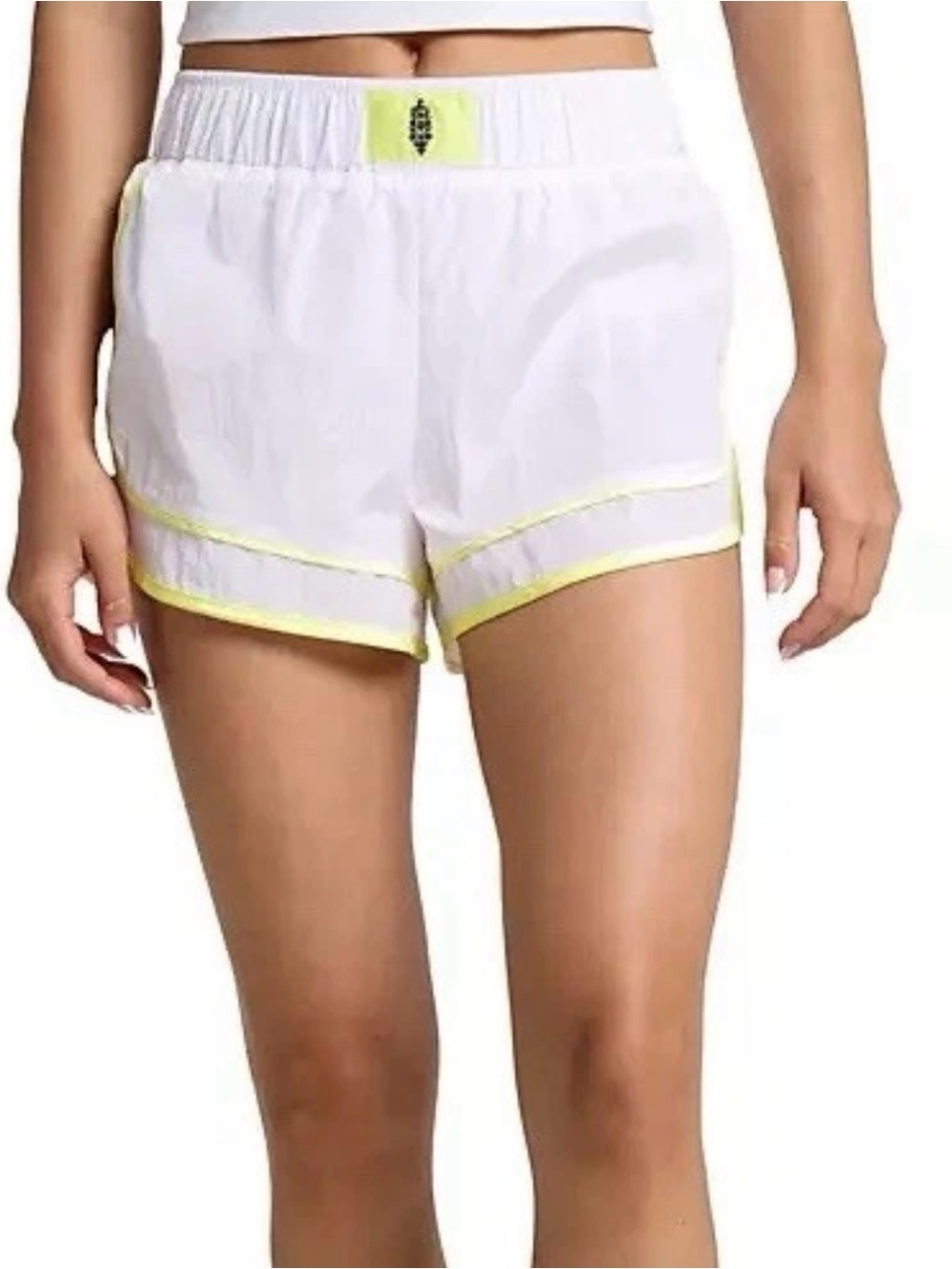 Free People Varsity Blues shorts—white/yellow size Large